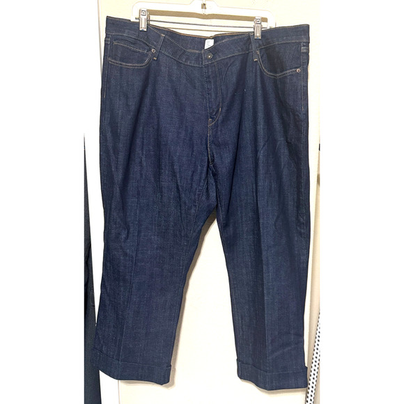 Levi's Jeans Womens 24W Blue Demi Curve Cropped Wide Leg Cuffed stretch denim - Picture 1 of 7